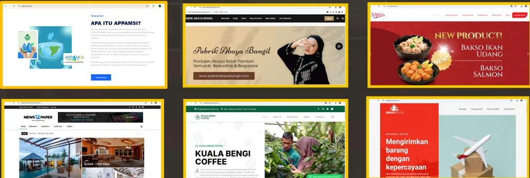 Contoh portofolio Website